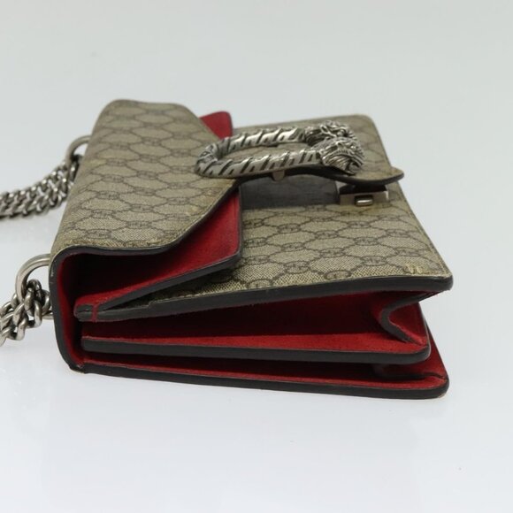 GUCCI GG Supreme Chain Dionysus Bag PVC Beige Silver 400249 Auth bs28270 - Picture 4 of 16